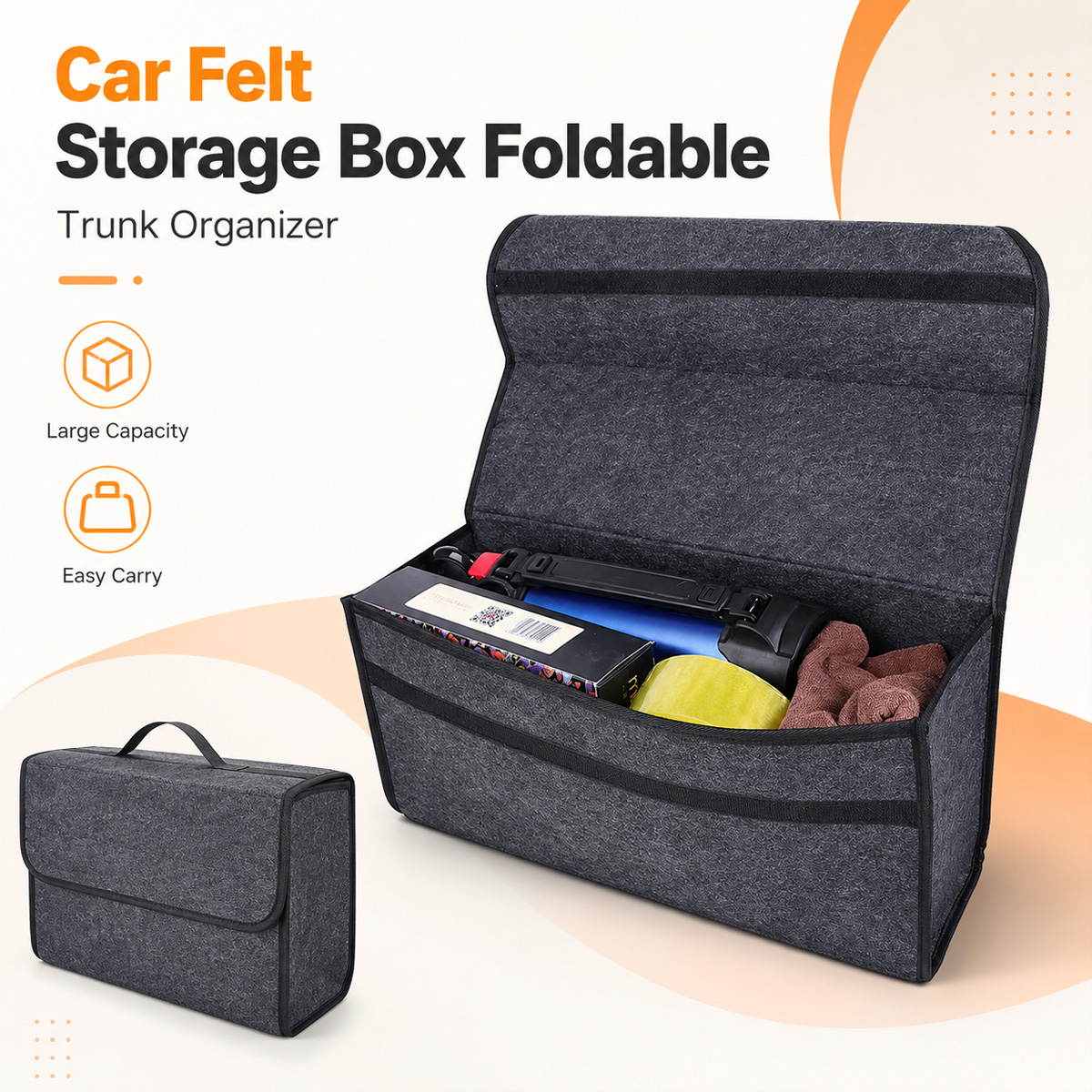 Car Trunk Organizer Foldable Storage Box - Складной войлочный органайзер YONGRUN для багажника