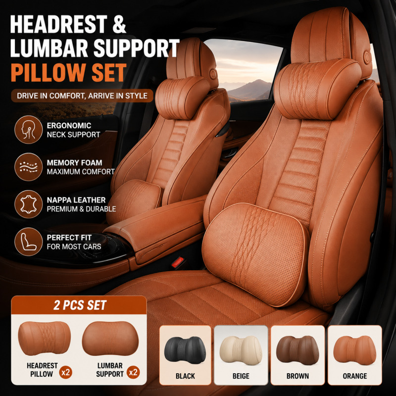 Memory Foam Car Neck Pillow Lumbar Support - Подушка для шеи в автомобильный подголовник