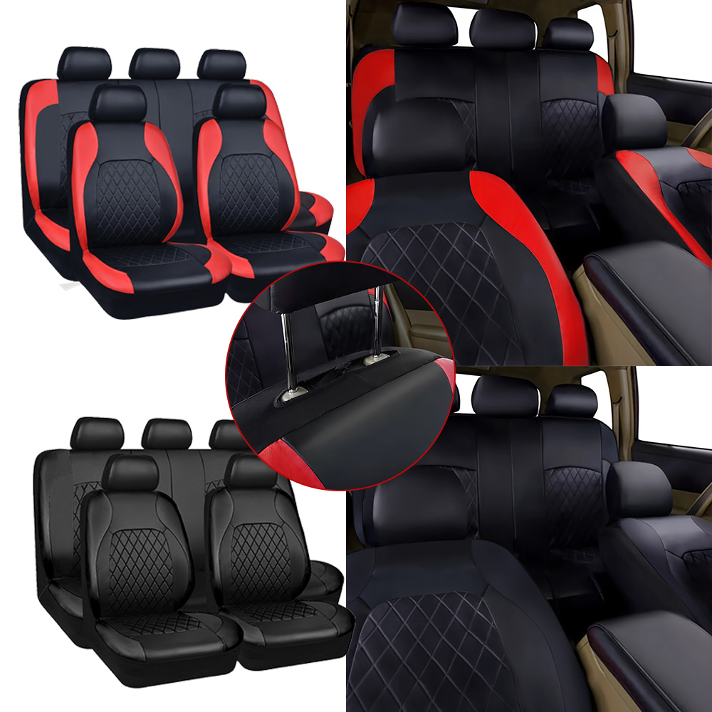 Новые чехлы для автомобильных  – обзор и цена Leather Car Seat Covers Full Set Universal