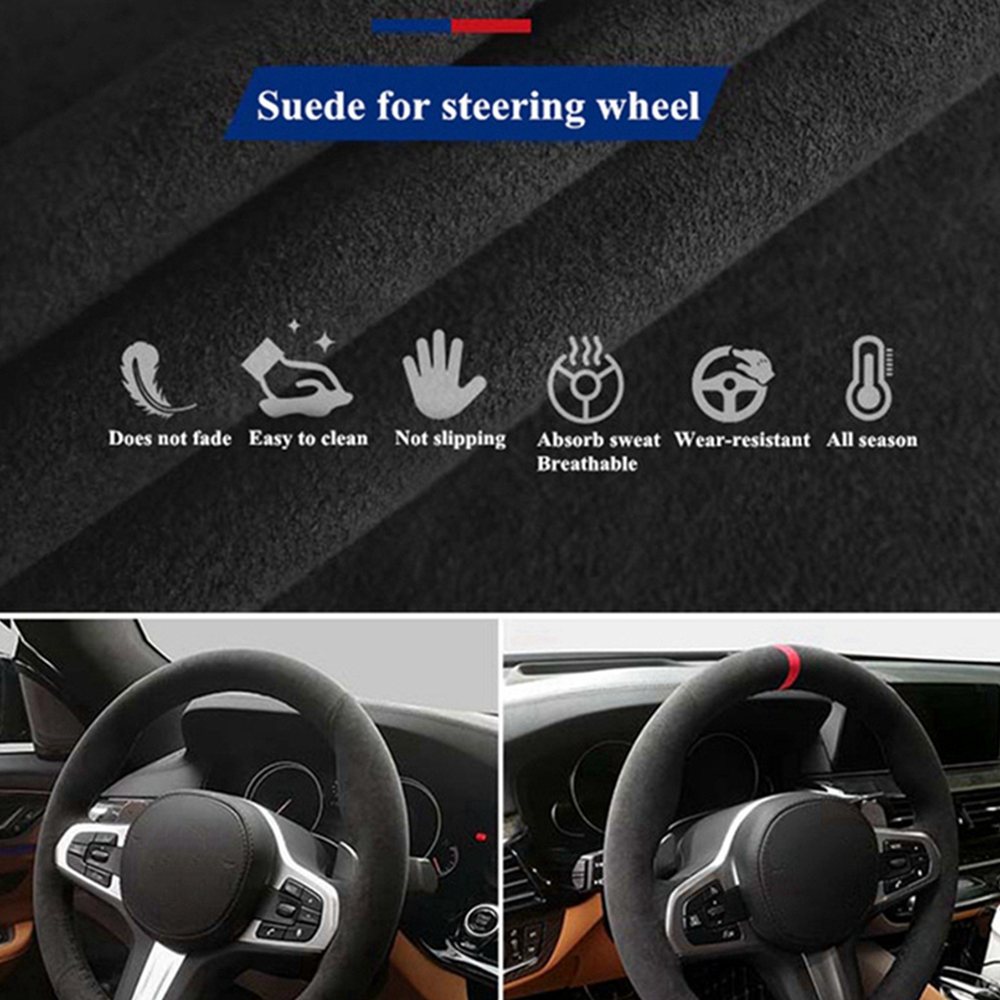Противоскользящий черный замше – обзор и цена Car Steering Wheel Cover Anti Slip Breathable