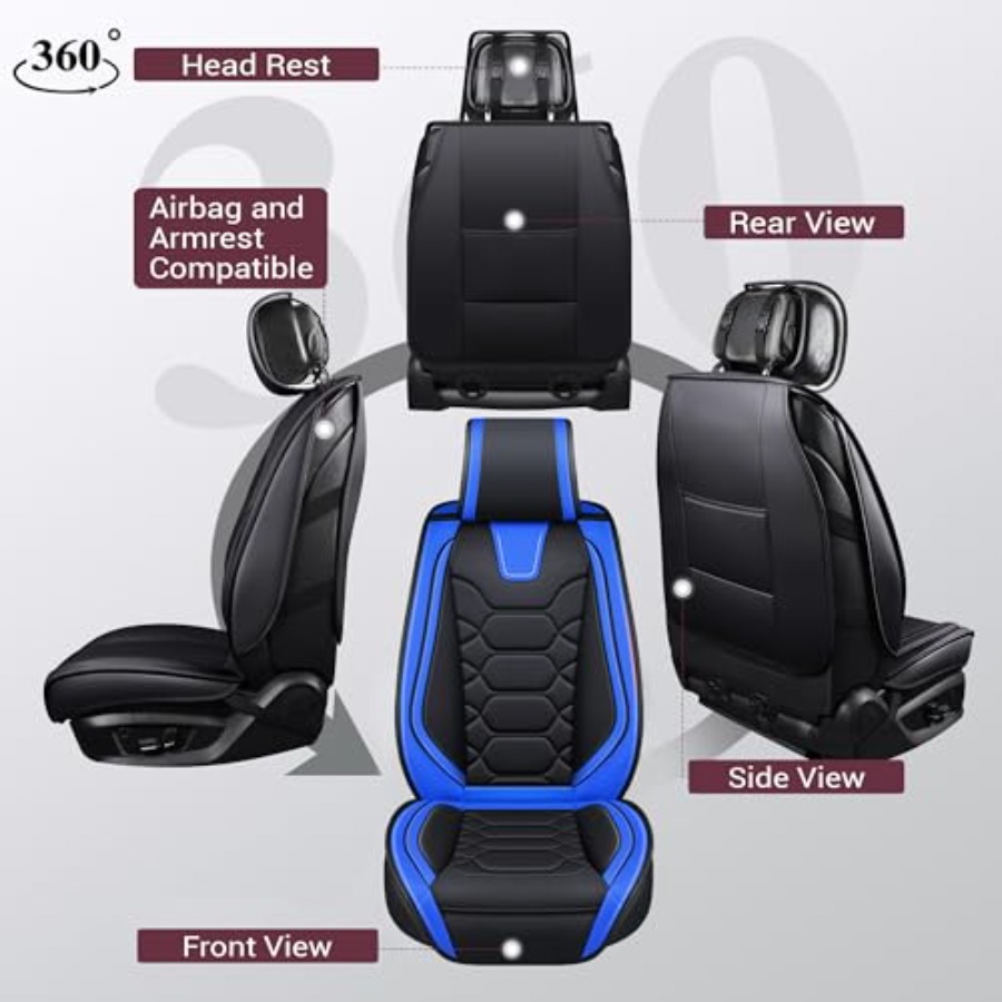 Чехлы для автомобильных сидени – обзор и цена Leather Car Seat Covers Full Set Universal